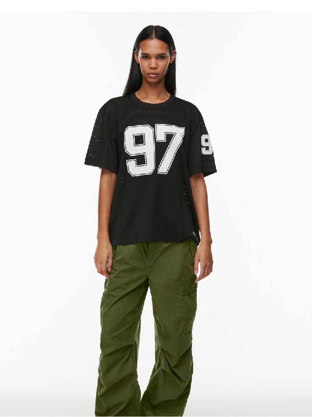 Aritzia Black '97 Mesh Jersey with White Graphic